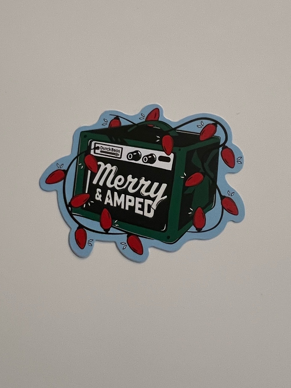 Dutch Bros ‘Merry & Amped’ Guitar Amp Sticker